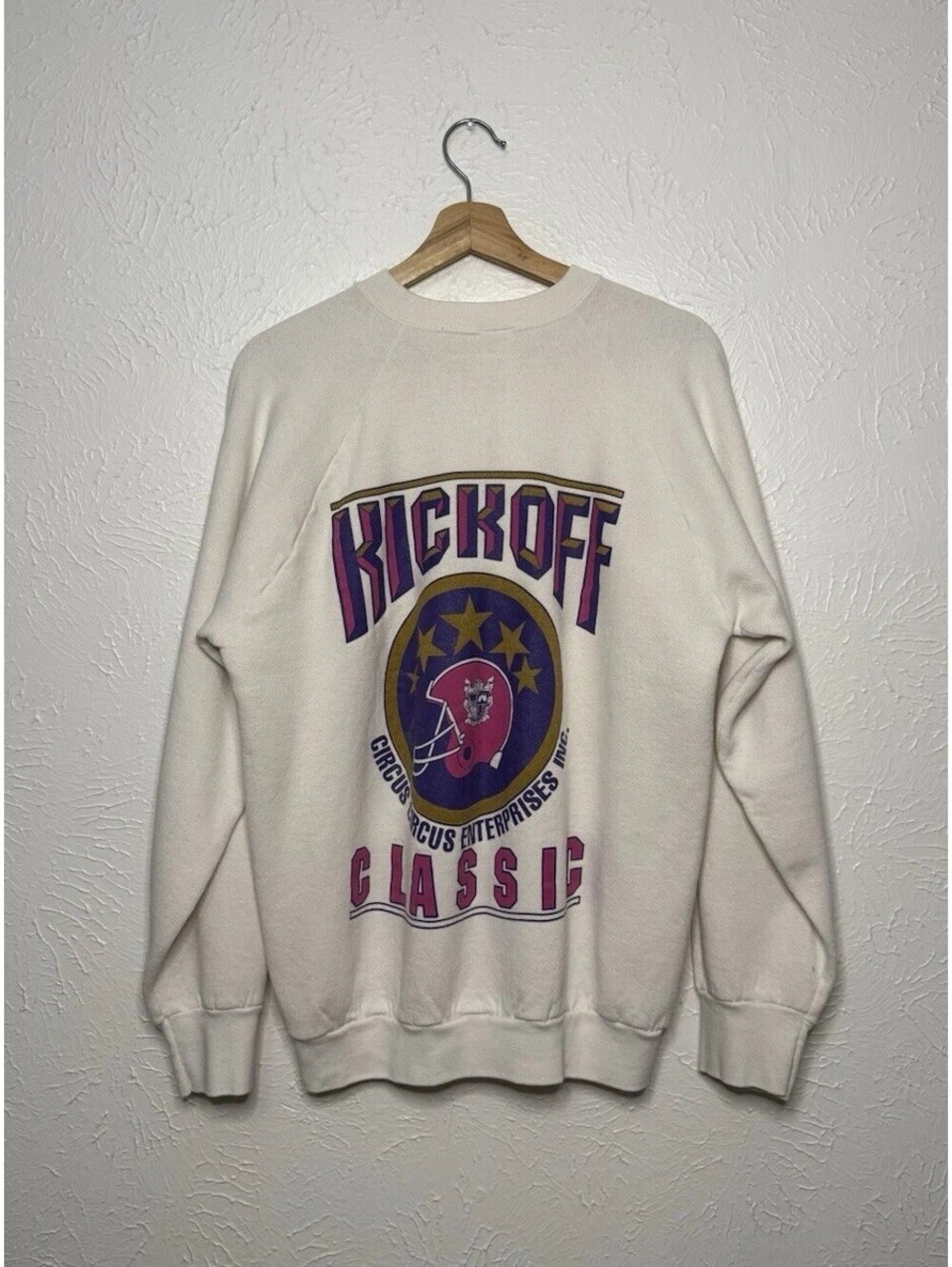 Vintage 90s Circus Circus Football Graphic Crewneck Sweatshirt Size Large